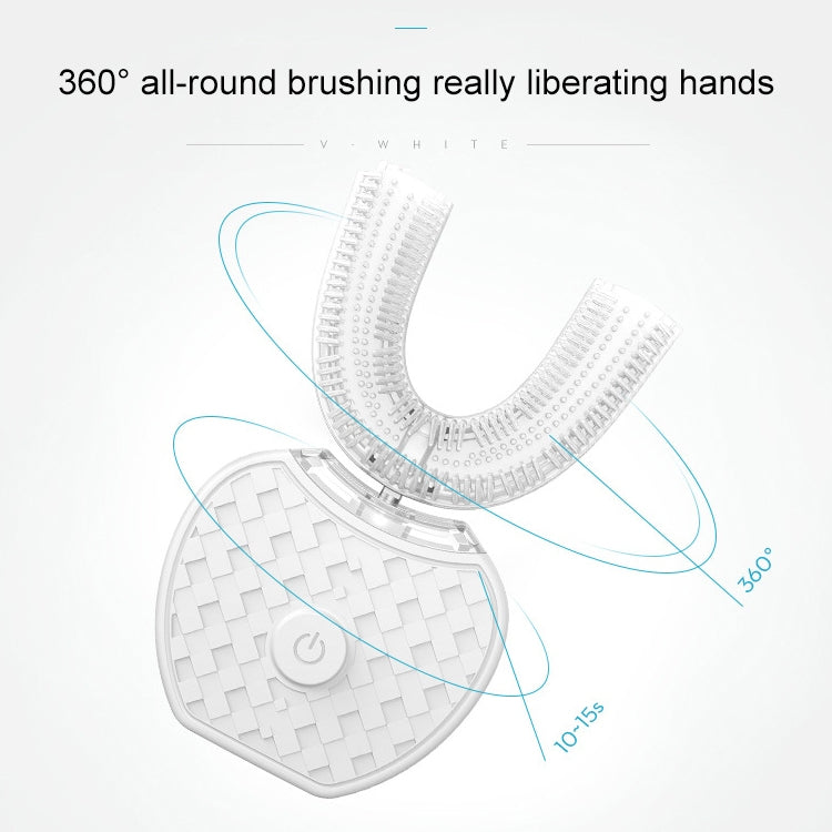 Strumento elettrico per pulizia denti in silicone bianco