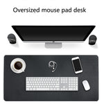 Tappetino per mouse multifunzione in pelle PU a doppia faccia, tappetino per tastiera, tappetino da tavolo, tappetino da scrivania per computer, dimensioni: 90 x 45 cm, Size: 90 x 45cm(Black Red), Size: 90 x 45cm, Size: 90 x 45cm(Green + Silver)       ...