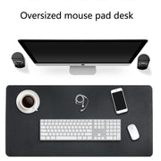 Tappetino per mouse multifunzione in pelle PU a doppia faccia per tastiera, tappetino da tavolo, tappetino da scrivania per computer, dimensioni: 120 x 60 cm, Size: 120 x 60cm(Red + Yellow), Size: 120 x 60cm(Silver Grey), Size: 120 x 60cm(Black Red)