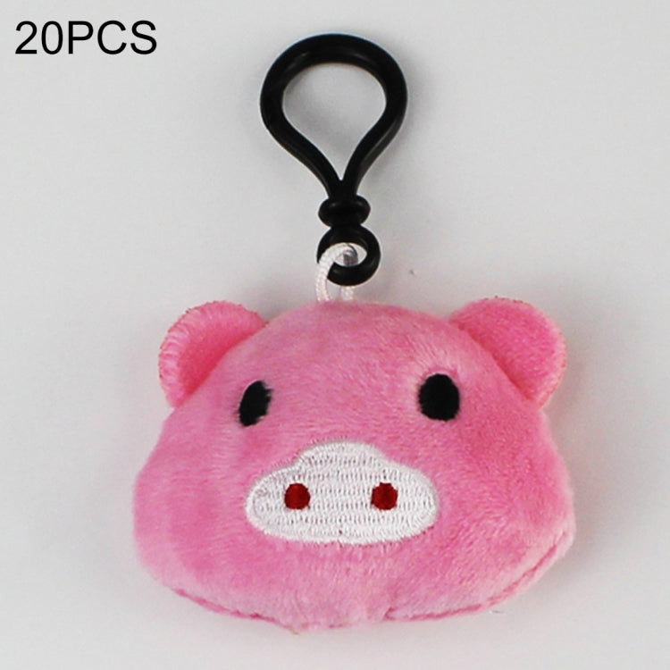 20 pendenti mobili per bambole di peluche creative, regalo, cartoni animati, decorazioni per espressioni facciali carine, portachiavi con gancio, Pink Piggy