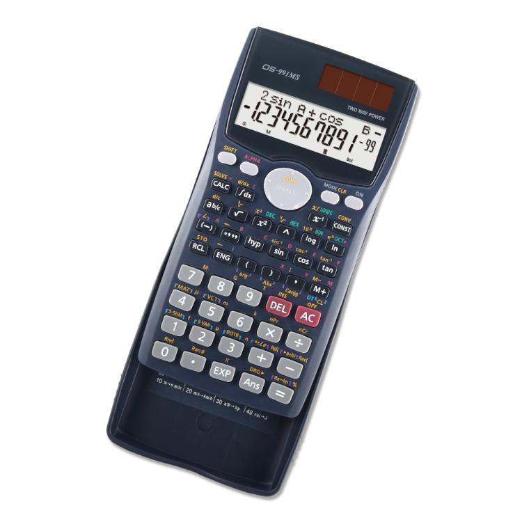 OSALO OS-991MS 10 + 2 cifre Display a doppia riga Funzione studente multifunzionale Calcolatrice scientifica Calcolatrice a doppia potenza a energia solare, OS-991MS