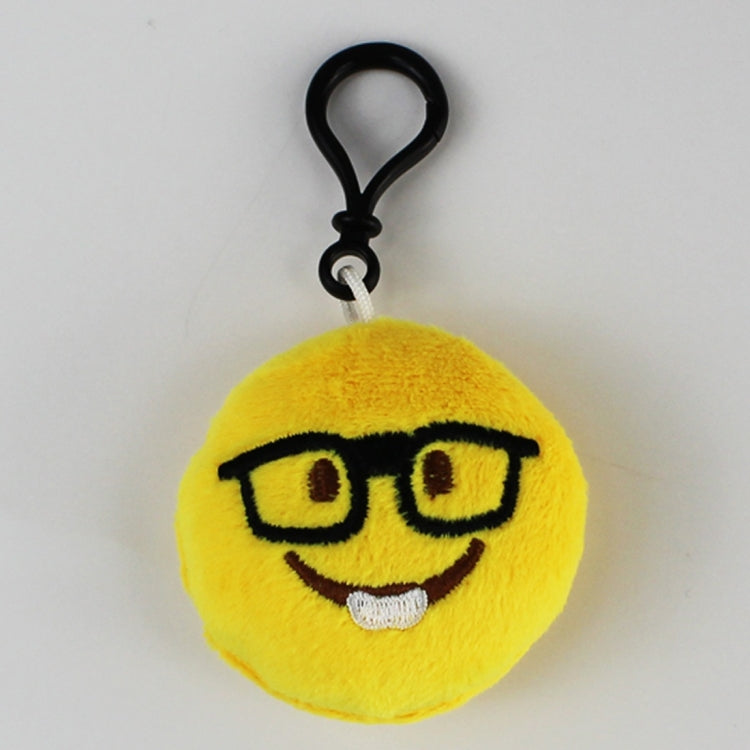 20 pendenti mobili per bambole di peluche creative, regalo, cartoni animati, decorazioni per espressioni facciali carine, portachiavi con gancio, Wear Glasses Smiling Face