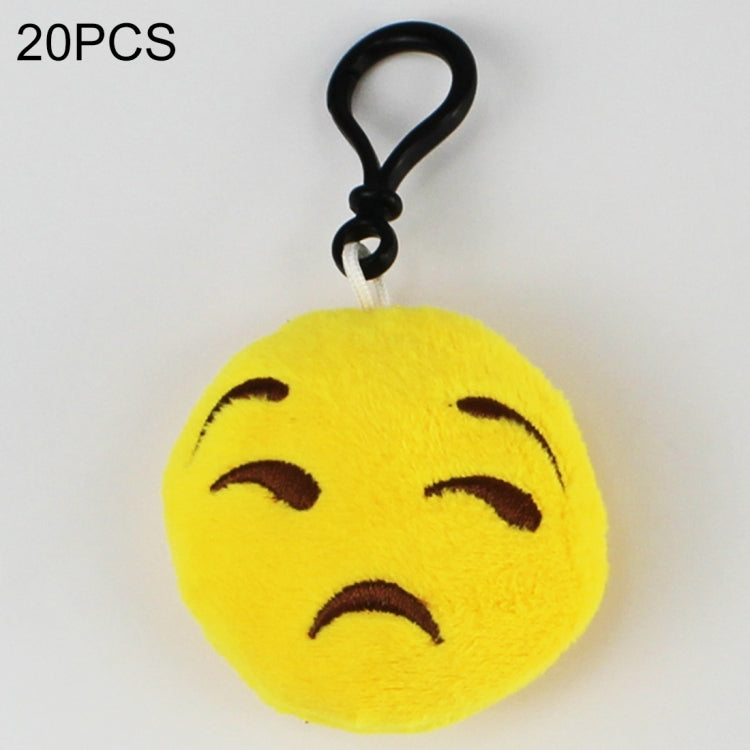 20 pendenti mobili per bambole di peluche creative, regalo, cartoni animati, decorazioni per espressioni facciali carine, portachiavi con gancio, Unhappy Face