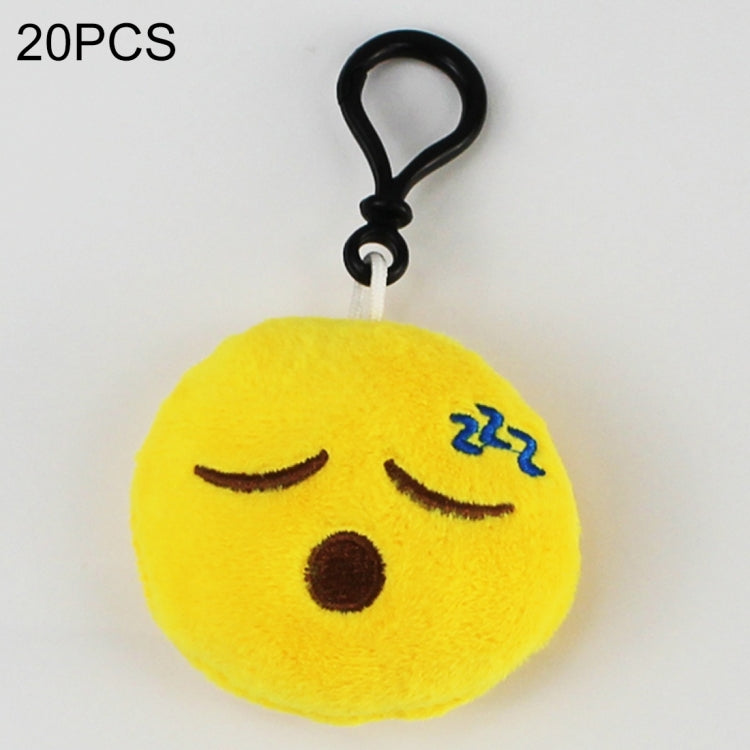 20 pendenti mobili per bambole di peluche creative, regalo, cartoni animati, decorazioni per espressioni facciali carine, portachiavi con gancio, Sleepy Face