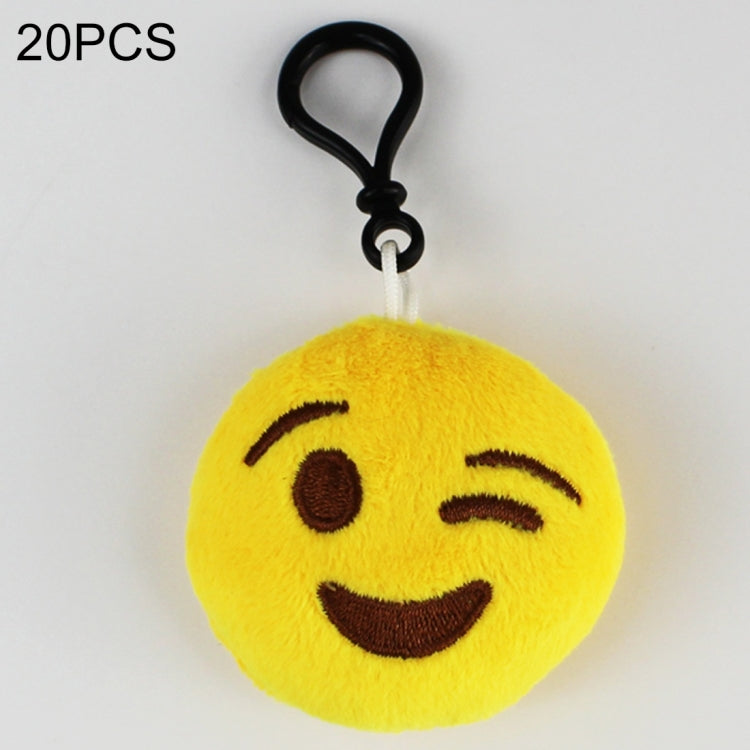 20 pendenti mobili per bambole di peluche creative, regalo, cartoni animati, decorazioni per espressioni facciali carine, portachiavi con gancio, Wink Smile Face