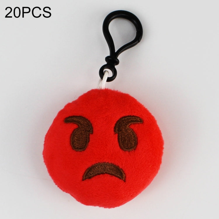 20 pendenti mobili per bambole di peluche creative, regalo, cartoni animati, decorazioni per espressioni facciali carine, portachiavi con gancio, Angry Face