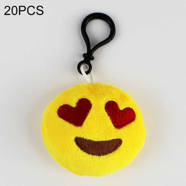 20 pendenti mobili per bambole di peluche creative, regalo, cartoni animati, decorazioni per espressioni facciali carine, portachiavi con gancio, Love Eyes Face