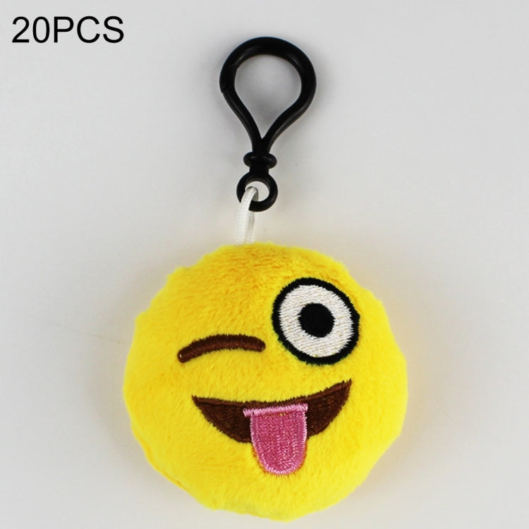 20 pendenti mobili per bambole di peluche creative, regalo, cartoni animati, decorazioni per espressioni facciali carine, portachiavi con gancio, Stick Out Tongue Face