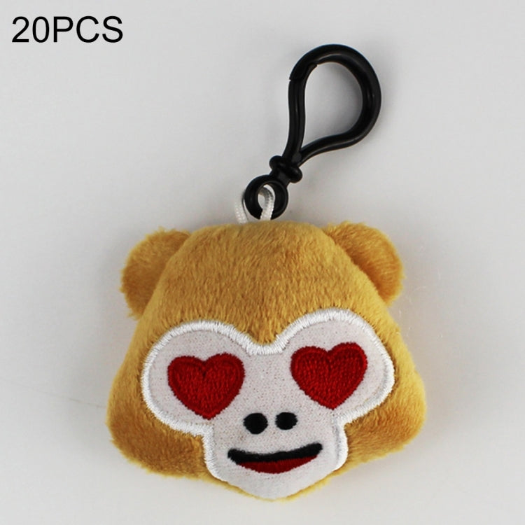 20 pendenti mobili per bambole di peluche creative, regalo, cartoni animati, decorazioni per espressioni facciali carine, portachiavi con gancio, Heart Monkey