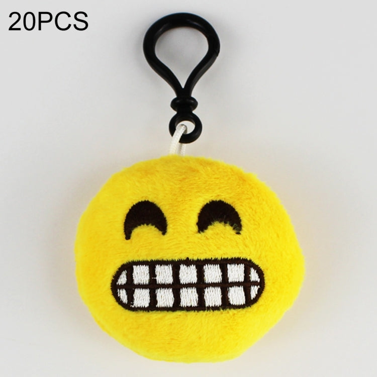 20 pendenti mobili per bambole di peluche creative, regalo, cartoni animati, decorazioni per espressioni facciali carine, portachiavi con gancio, Grinning Face