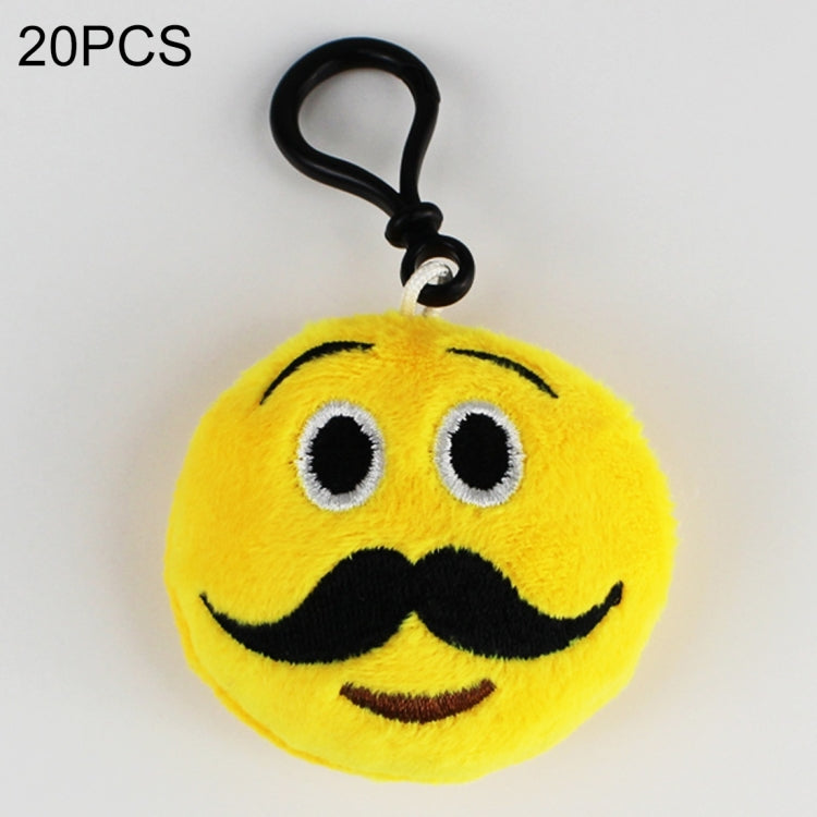 20 pendenti mobili per bambole di peluche creative, regalo, cartoni animati, decorazioni per espressioni facciali carine, portachiavi con gancio, Beard Face