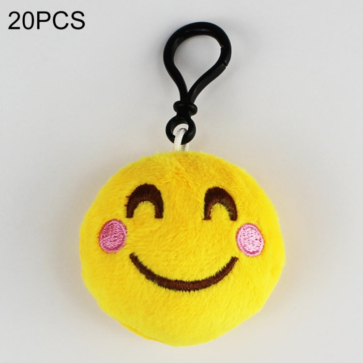 20 pendenti mobili per bambole di peluche creative, regalo, cartoni animati, decorazioni per espressioni facciali carine, portachiavi con gancio, Cute Happy Face