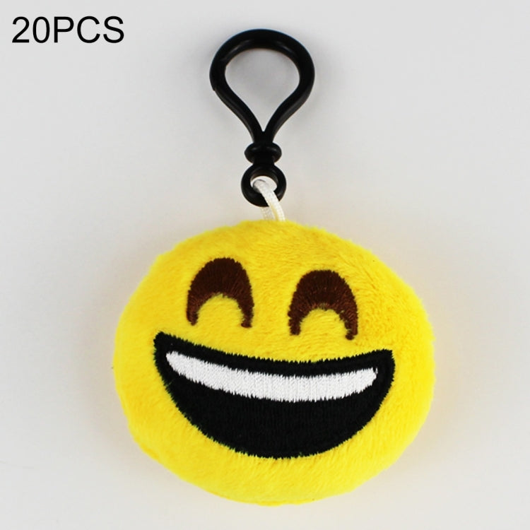 20 pendenti mobili per bambole di peluche creative, regalo, cartoni animati, decorazioni per espressioni facciali carine, portachiavi con gancio, Smiling Face