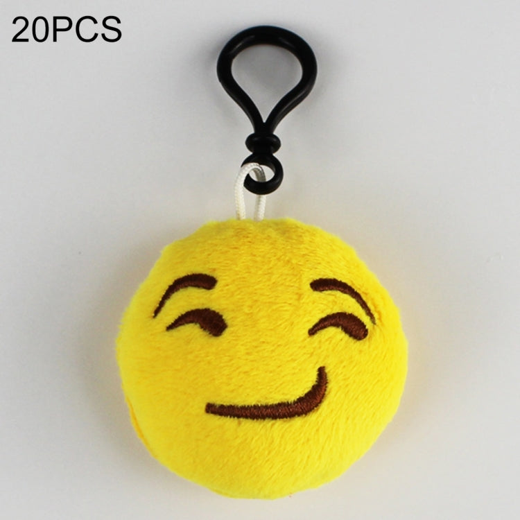 20 pendenti mobili per bambole di peluche creative, regalo, cartoni animati, decorazioni per espressioni facciali carine, portachiavi con gancio, Wry Smile Face