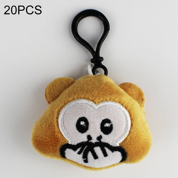 20 pendenti mobili per bambole di peluche creative, regalo, cartoni animati, decorazioni per espressioni facciali carine, portachiavi con gancio, Shut up Monkey