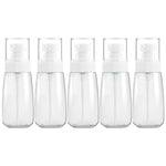 5 bottiglie di plastica da viaggio a prova di perdite, accessori da viaggio portatili, contenitori per piccole bottiglie, 60 ml, 60ml