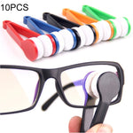 10 pezzi di occhiali portatili multifunzione, pulisci gli occhiali, pulisci il panno in microfibra, consegna colore casuale, Glasses Clean Wipe
