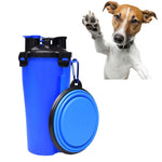 Tazza per acqua e cibo portatile a doppio uso per animali domestici con ciotola pieghevole