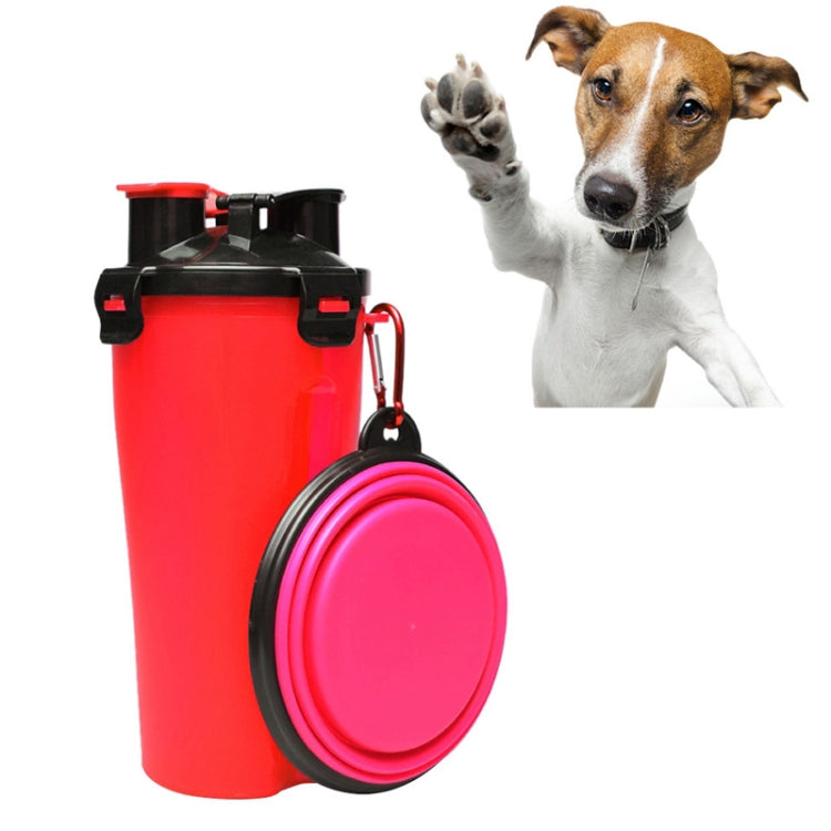 Tazza per acqua e cibo portatile a doppio uso per animali domestici con ciotola pieghevole