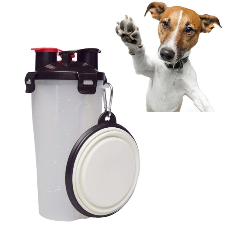 Tazza per acqua e cibo portatile a doppio uso per animali domestici con ciotola pieghevole