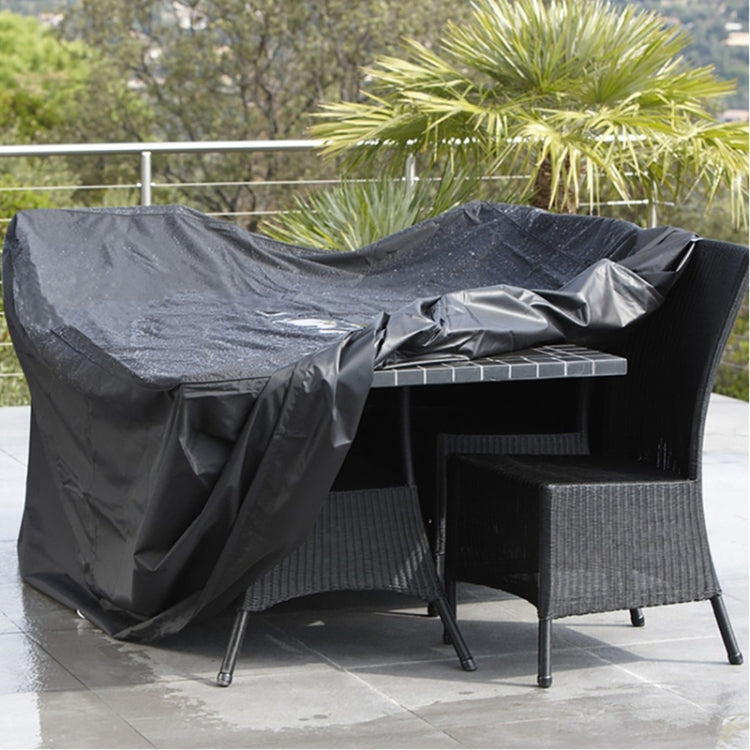 Copertura protettiva per sedie da tavolo pieghevoli in tessuto Oxford 210D antipolvere impermeabile anti-UV Copertura protettiva per mobili da esterno, dimensioni: 242 * 162 * 100 cm (nero), Size: 242*162*100cm