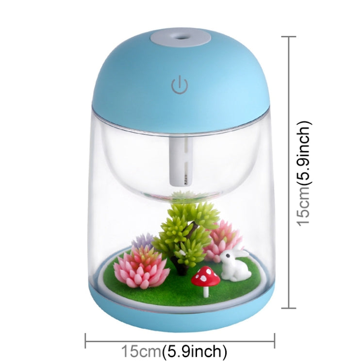 Imycoo WT602 Umidificatore portatile mini micro paesaggistico da 2 W, carica USB, per aromaterapia, con luce colorata a LED, capacità del serbatoio dell'acqua: 180 ml, DC 5 V.