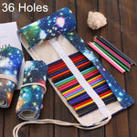 Astuccio per penne con stampa Cosmic Galaxy a 36 slot, astuccio per matite in tela, astuccio arrotolabile per cancelleria, 36 Slots