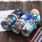Astuccio per penne con stampa Cosmic Galaxy da 48 slot, astuccio per matite in tela, astuccio arrotolabile per cancelleria, 48 Slots