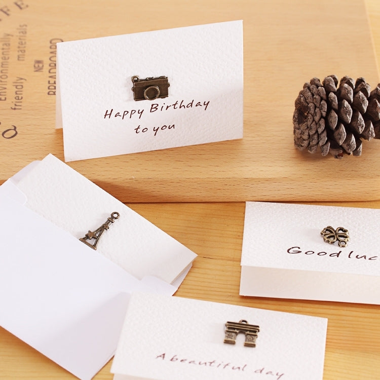 20 pezzi creativi semplici mini ornamenti biglietto di auguri biglietto di compleanno cartolina di benedizione pieghevole fai da te, consegna in stile casuale, DIY Folding Blessing Card