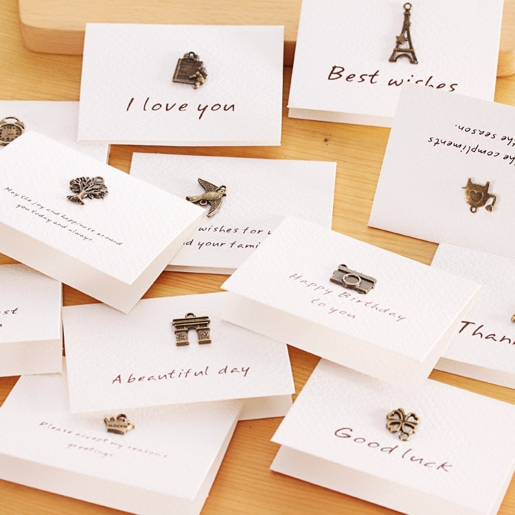 20 pezzi creativi semplici mini ornamenti biglietto di auguri biglietto di compleanno cartolina di benedizione pieghevole fai da te, consegna in stile casuale, DIY Folding Blessing Card