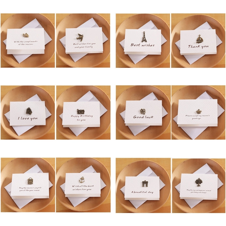 20 pezzi creativi semplici mini ornamenti biglietto di auguri biglietto di compleanno cartolina di benedizione pieghevole fai da te, consegna in stile casuale, DIY Folding Blessing Card