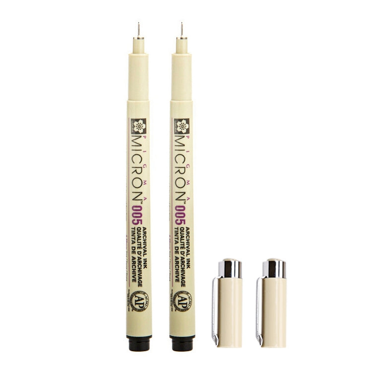 2 pz. Penne Fineliner da disegno con inchiostro pigmentato d'archivio Pennino Manga Micron Pen, 0.25mm, 0.3mm, 0.35mm, 0.4mm, 0.45mm, 0.5mm