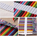 Astuccio per penne con stampa etnica da 72 slot, astuccio per matite in tela, astuccio arrotolabile per cancelleria, 72 Slots
