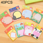 Blocco note autoadesivo a forma di animale del fumetto da 40 pezzi N-times note adesive segnalibro forniture per ufficio scolastico, consegna in stile casuale, Adhesive Memo Pad