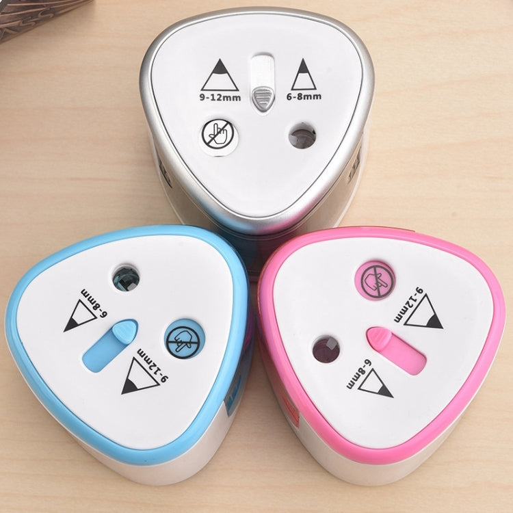 Temperamatite elettrico colorato a batteria a doppio slot per cancelleria per ufficio e scuola, consegna casuale dei colori, Dual Slots Electric Sharpener