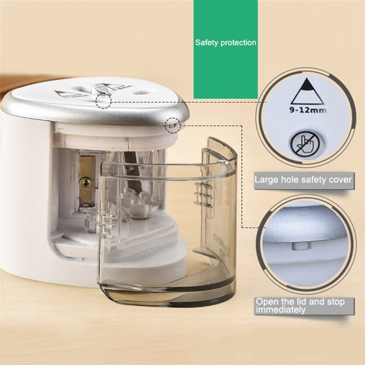 Temperamatite elettrico colorato a batteria a doppio slot per cancelleria per ufficio e scuola, consegna casuale dei colori, Dual Slots Electric Sharpener