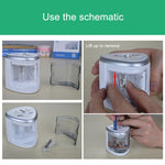 Temperamatite elettrico colorato a batteria a doppio slot per cancelleria per ufficio e scuola, consegna casuale dei colori, Dual Slots Electric Sharpener