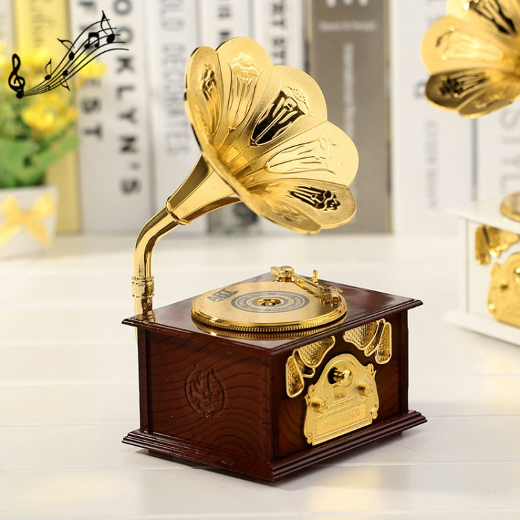 Decorazione per la casa di carillon per città del cielo di gioielli in stile retrò fonografo, consegna casuale di colori, Retro Phonograph