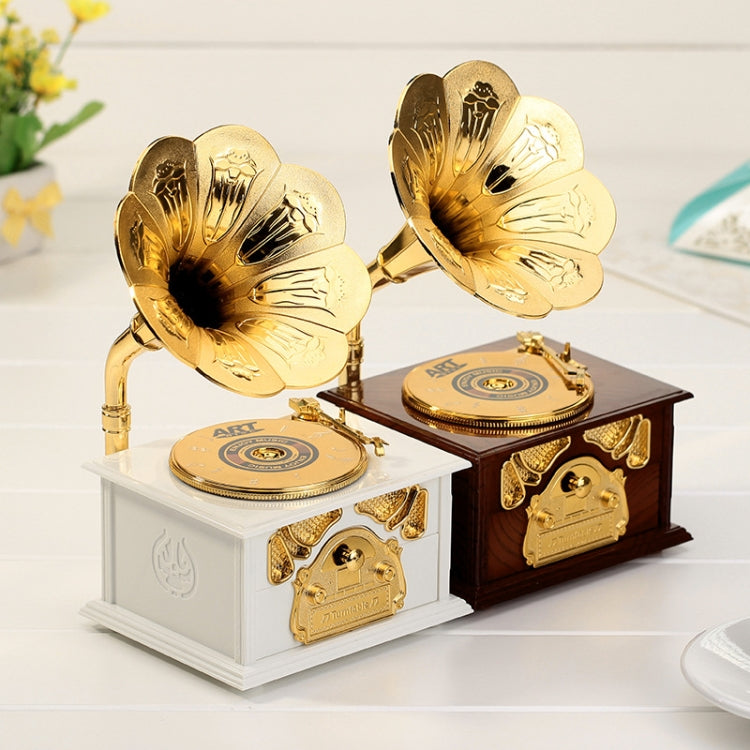 Decorazione per la casa di carillon per città del cielo di gioielli in stile retrò fonografo, consegna casuale di colori, Retro Phonograph
