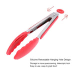 Utensili da cucina per pinze per barbecue per pane, barbecue, in silicone antiscivolo da 9 pollici, 9 inch Black, 9 inch Red
