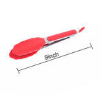 Utensili da cucina per pinze per barbecue per pane, barbecue, in silicone antiscivolo da 9 pollici, 9 inch Black, 9 inch Red
