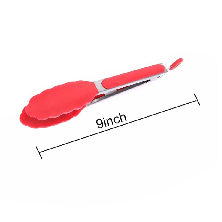 Utensili da cucina per pinze per barbecue per pane, barbecue, in silicone antiscivolo da 9 pollici, 9 inch Black, 9 inch Red