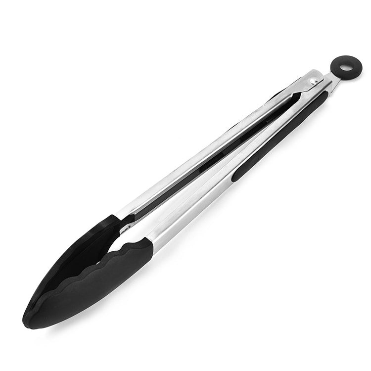 Utensili da cucina per pinze per barbecue per pane, barbecue, in silicone antiscivolo da 12 pollici, 12 inch Black, 12 inch Red
