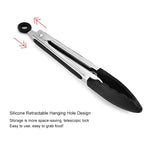 Utensili da cucina per pinze per barbecue per pane, barbecue, in silicone antiscivolo da 12 pollici, 12 inch Black, 12 inch Red