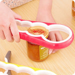 Apribottiglie multifunzione 4 in 1 Lattine aperte sicure per la casa Attrezzo da cucina con tappo antiscivolo, consegna colore casuale, 4 in 1