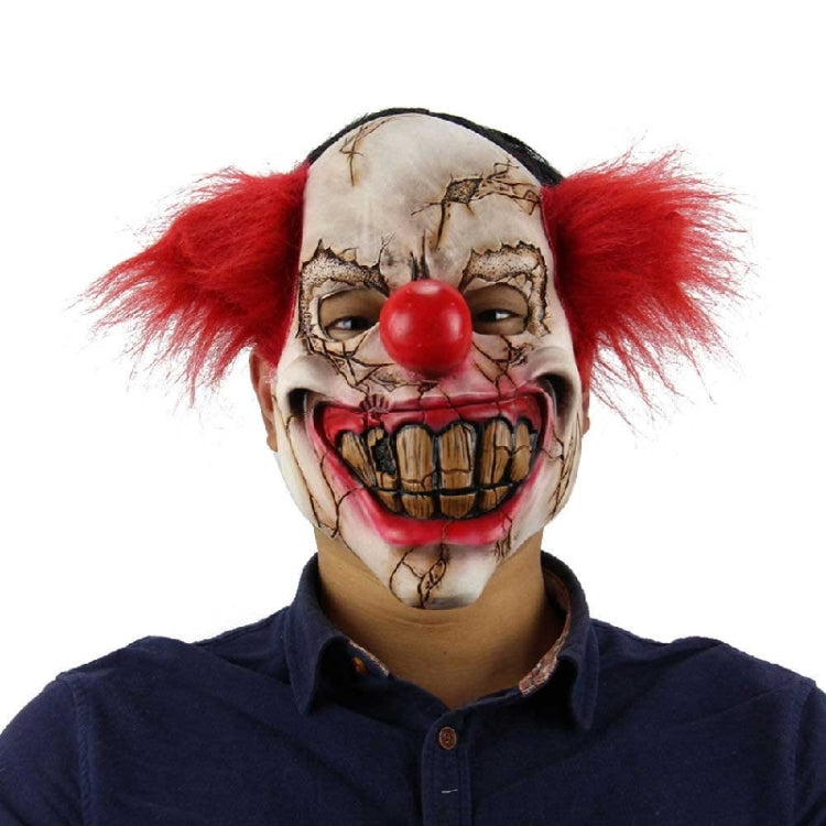 Maschera clown calvo in lattice per Halloween 15x8x5cm