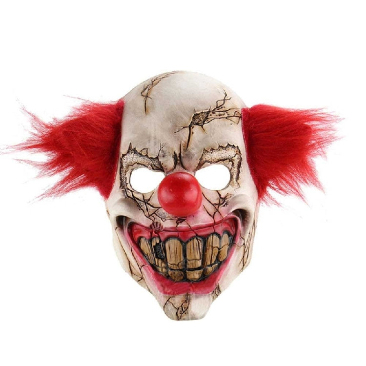Maschera clown calvo in lattice per Halloween 15x8x5cm
