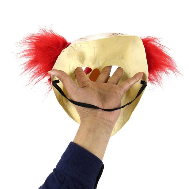 Maschera clown calvo in lattice per Halloween 15x8x5cm