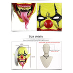 Maschera spaventata da clown con viso verde in lattice, festa di Halloween, con capelli, Green Face Clown