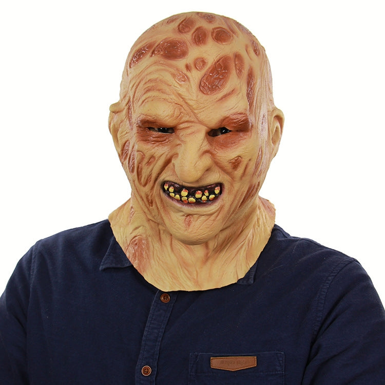 Halloween Festival Party Latex Burn Maschera per il viso Scheletro Maschera spaventata Copricapo, Burn Face Mask Skeleton